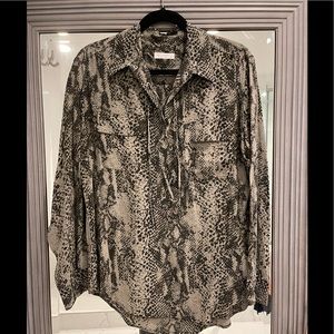 equipment snake print silk shirt, size M